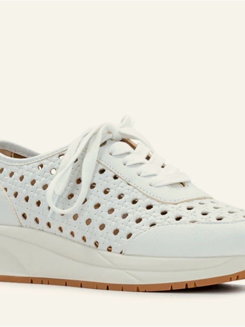 Patricia Nash Millla Perforated Off White Women’s Leather Comfort Sneaker